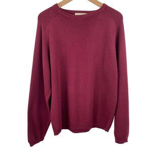 Vintage Eddie Bauer Mens Size Large Burgundy Long Sleeve Crewneck Sweater